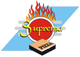 Suprema Pizza logo.